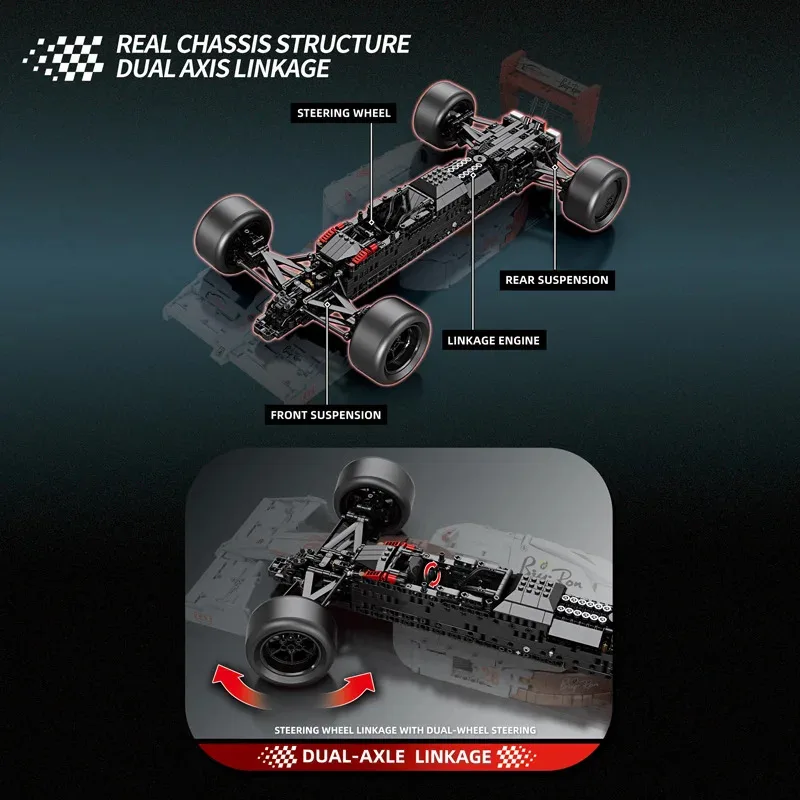 2025 Nieuwe Technische 1:8 Schaal F1 Racing Voertuig MOC Bouwsteen Assemblage Sportwagen Bouw Speelgoed Volwassenen Kinderen Geschenken