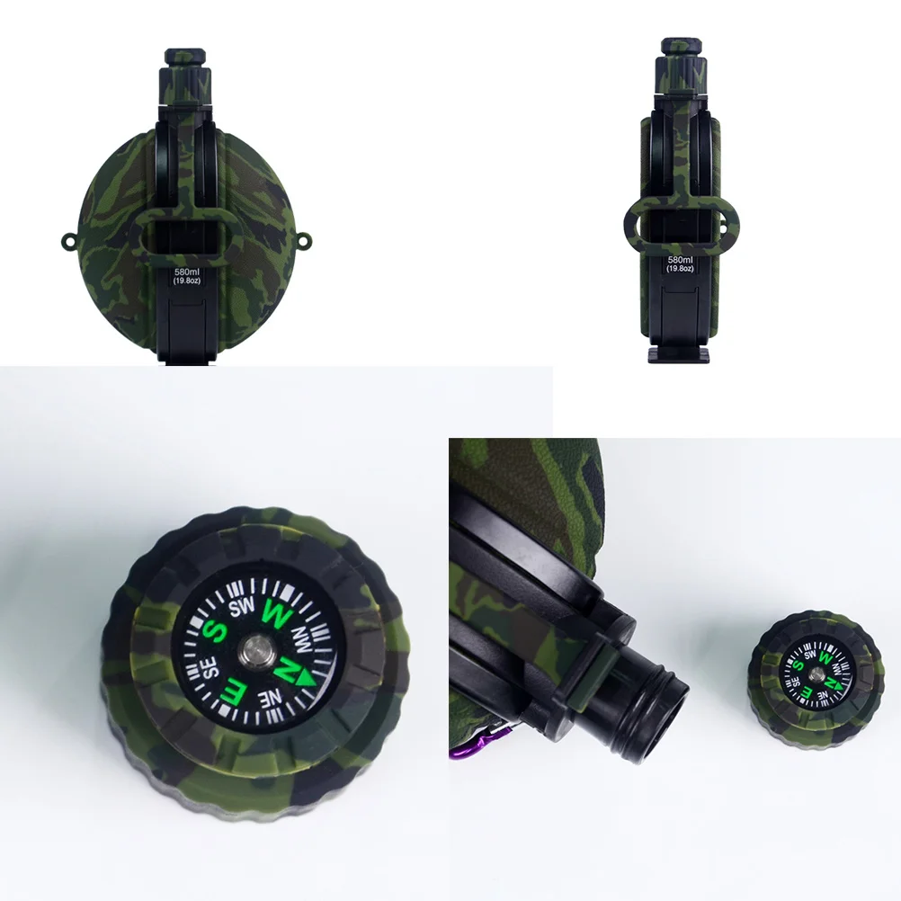 

Outdoor Silicone Water Bottle Collapsible Bpa-Free Military Canteen With Compass For Hiking Camping Travel Gym 40℃-230℃