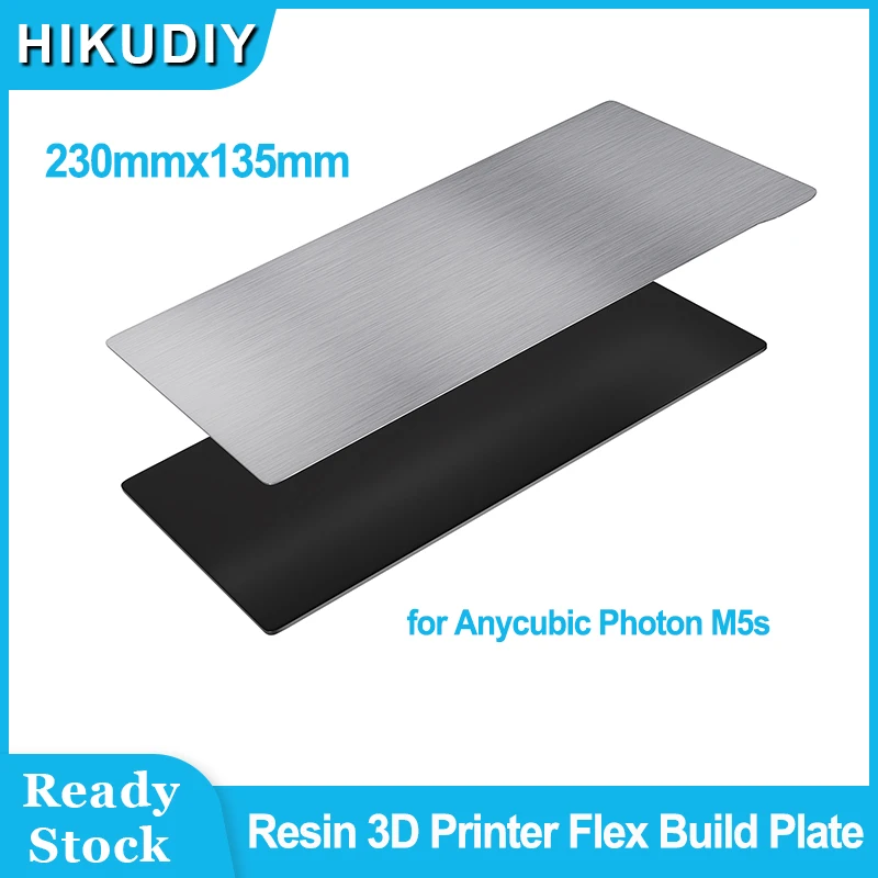 HIKUDIY Flex Build Plate, Spring Steel Flexible Plate Flex Bed and Magnetic Base Platform for Anycubic Photon M5s, 230x135mm