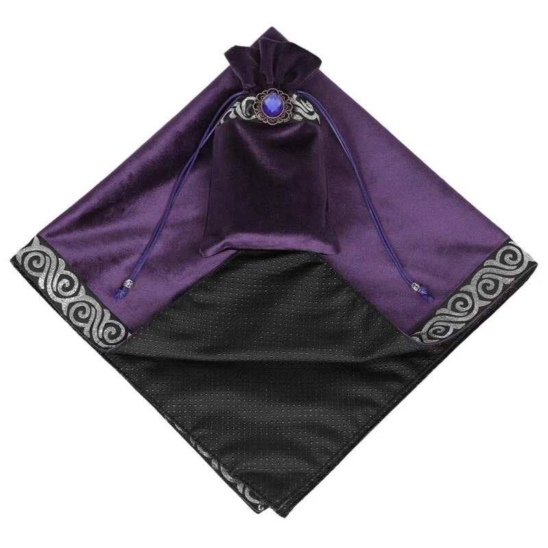 Card Pad Runes Flannel Astrolabe Altar Board Game Tablecloth with Bag
