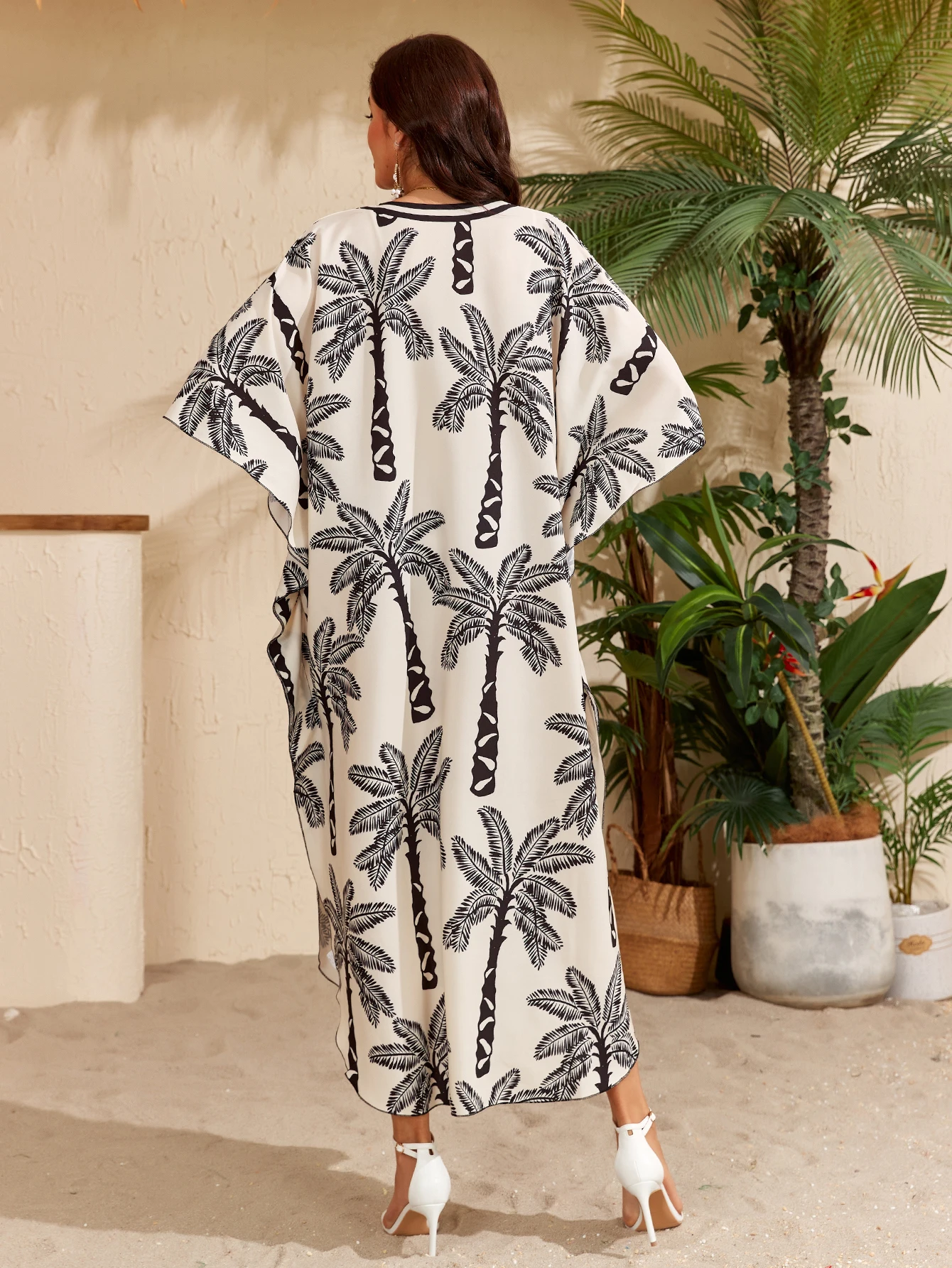 Kaftan Dress for Women,Plus Size Hawaiian Batwing Sleeve Beach Cover Up Summer Swimsuit Dresses