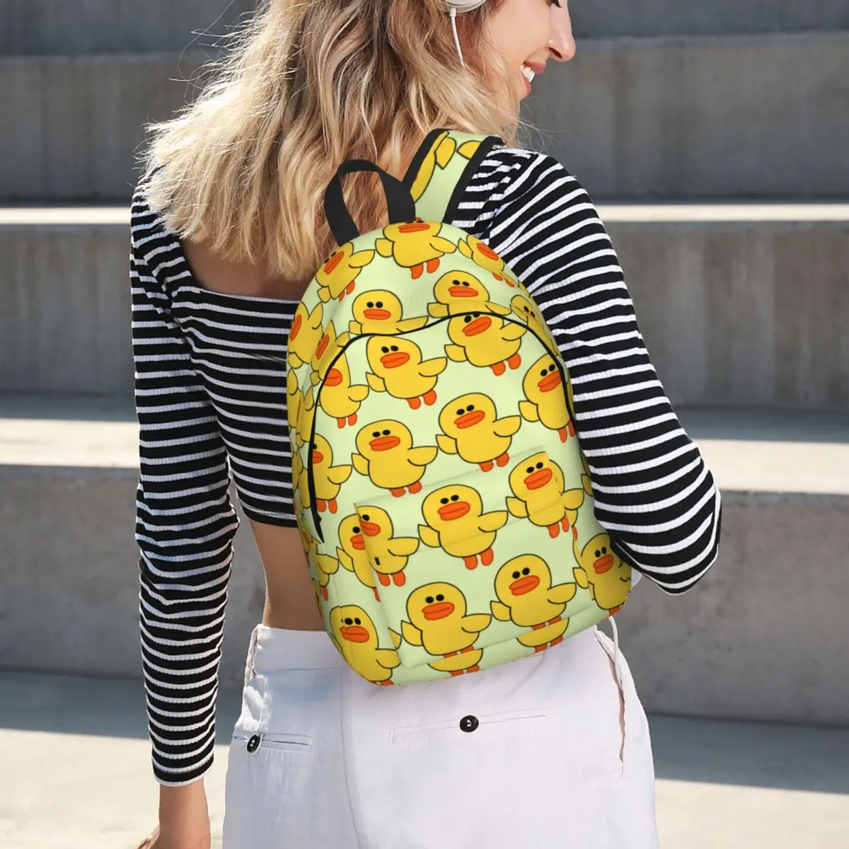 

Sally Yellow Chick Line Friends Student Backpack School Bag Hiking Travel Daypack for Boys Girls Bookbag Shoulder Bags