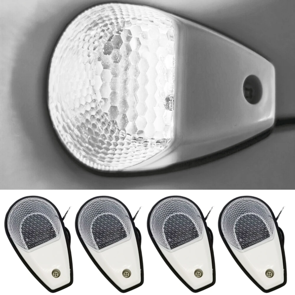 

4PCS LED White Car Side Marker Light RV Van Truck LED Trailer Lighting 12V-24V Clearance Lamp Waterproof Side Lights