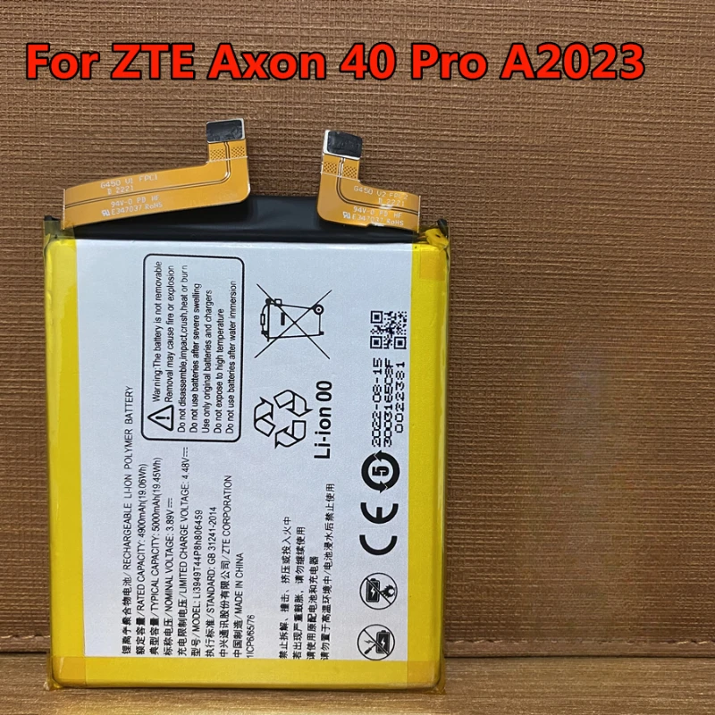 New Li3949T44P8h806459 5000mAh Battery for ZTE Axon 40 Ultra A2023P / for ZTE Axon40 Pro A2023 Mobile Phone