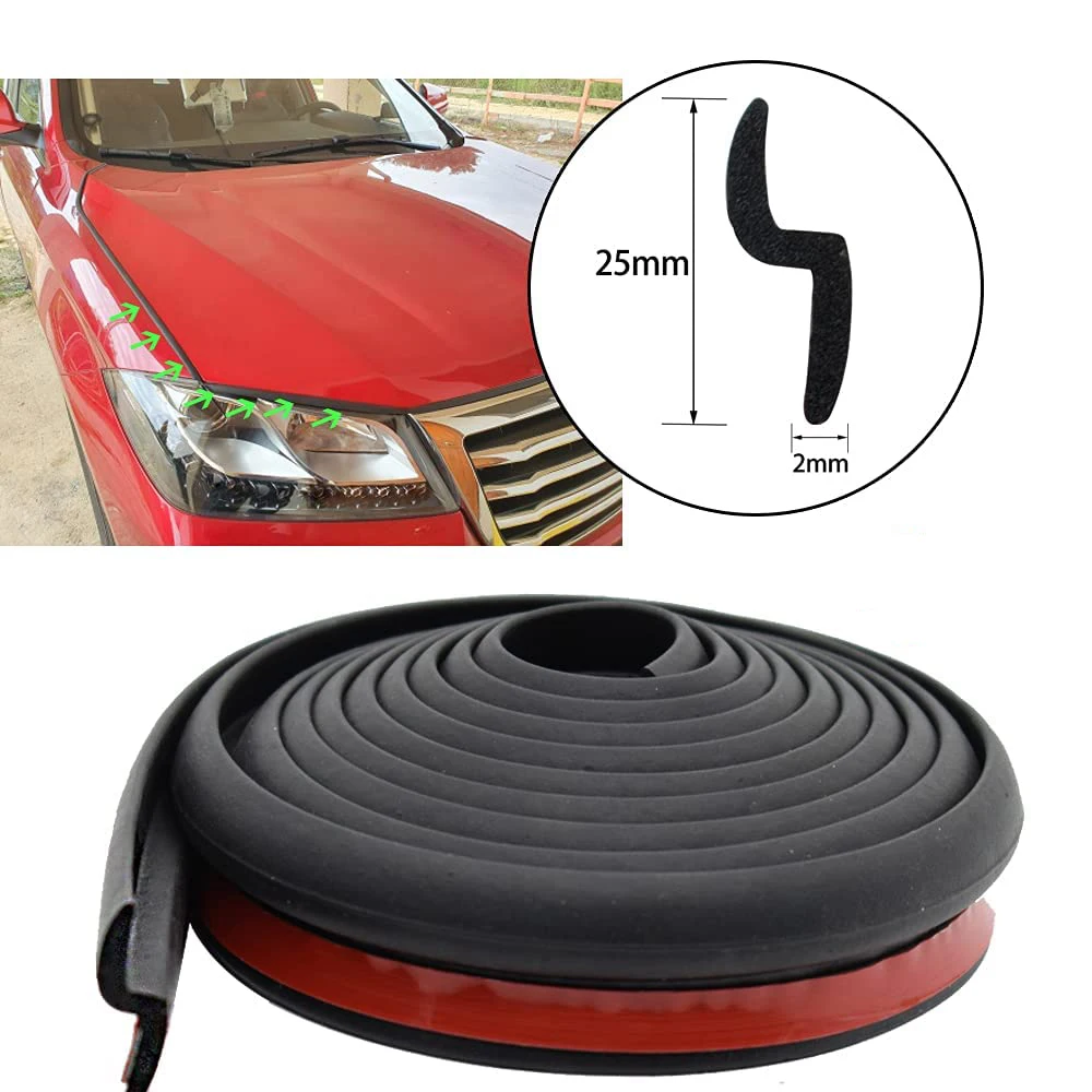 Car Hood Sealing Strip for Engine Covers Seals Trim Sealant Waterproof Anti Noise Soundproofing Universal Auto Rubber Seal Strip