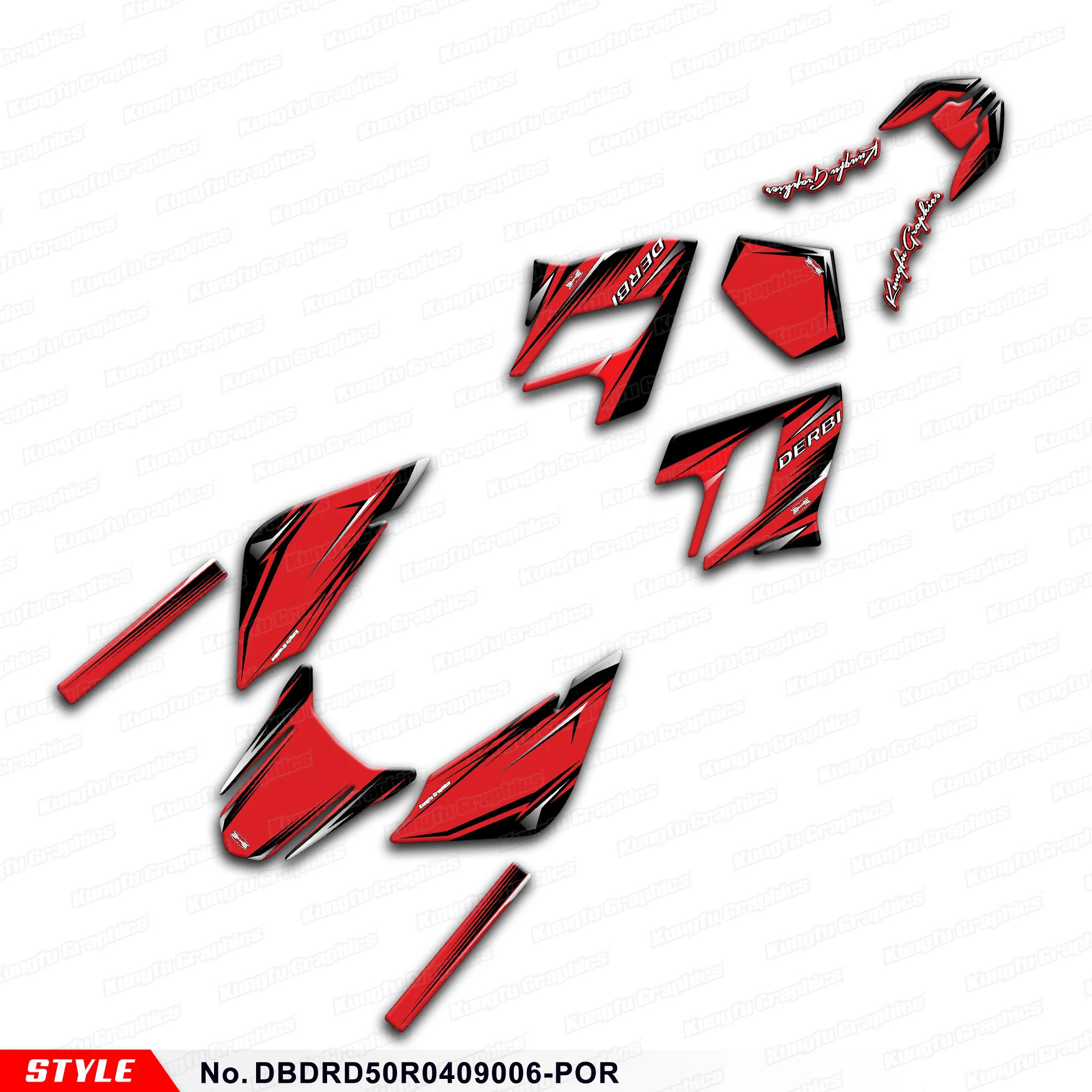 

JY RACING Graphics Decal Kit Wrap Sticker for DERBI DRD 50 Racing 2004 2005 2006 2007 2008 2009, Repair, DBDRD50R0409006-POR