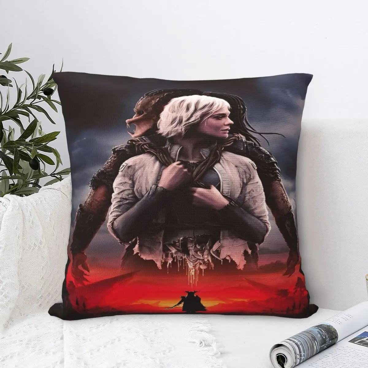 غطاء وسادة مزخرف المفترس: غطاء وسادة سرير Badlands Merch مربع متعدد المقاسات دروبشيبينغ