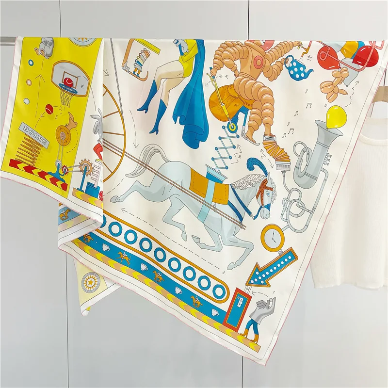 

Summer Silk Scarf Women Hand Rolled Edges Shawls Luxury Designers Bandanas Clothing Belt Accessories Hair Neck Scarves Foulard