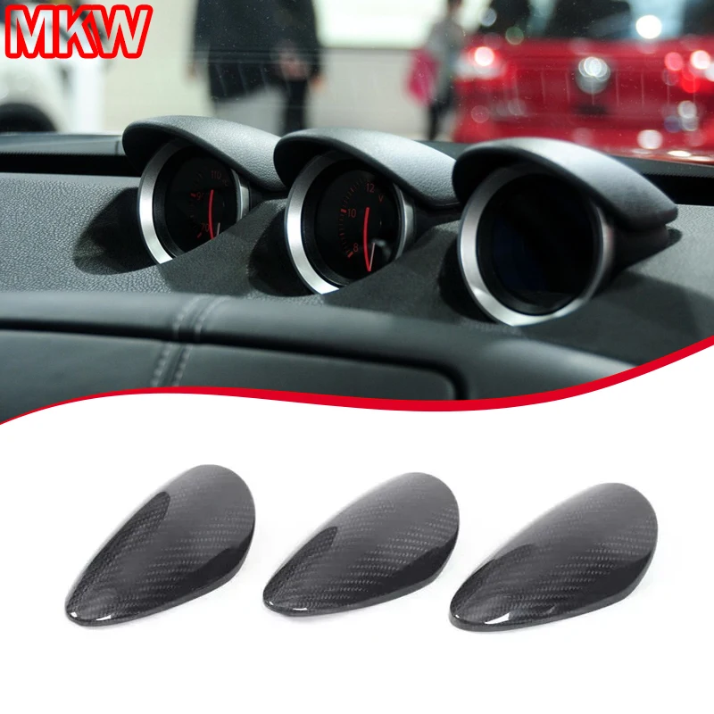 

Для Nissan 370Z/400Z 2009-2020: Накладка на приборную панель из настоящего карбона для дисплея разницы скоростей, аксессуары для отделки приборов