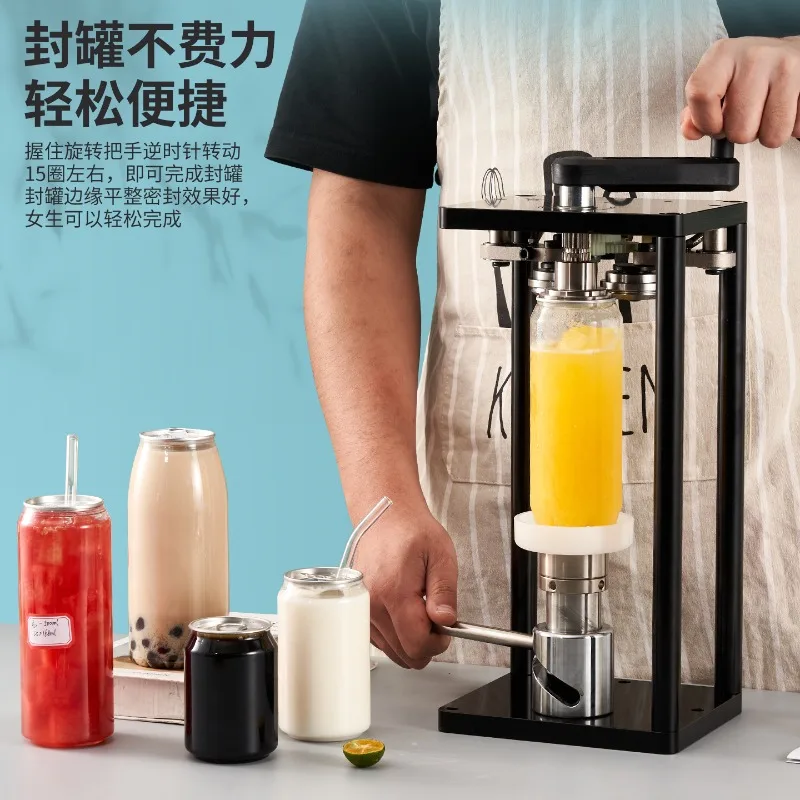 Manual disposable can hand automatic sealing machine, commercial capping machine one second cover outdoor