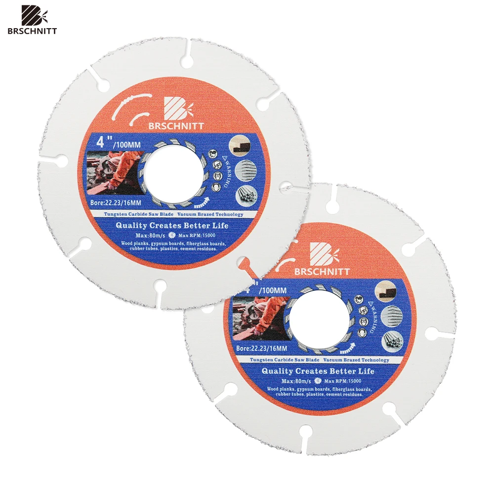 BRSCHNITT แผ่นตัดสําหรับตัดไม้ใบเลื่อยคาร์ไบด์ 1/2/3pcs fpr ไม้พลาสติก Dia 75-100 มม.ตัดแผ่น
