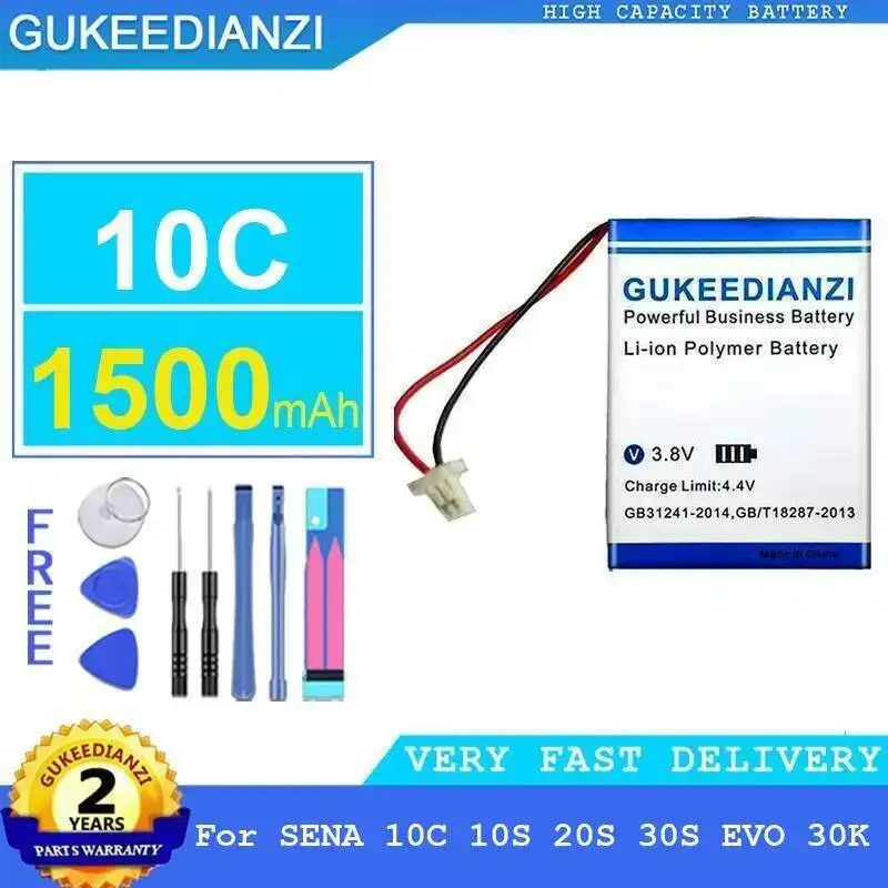 Dispositivo de comunicación Bluetooth de alta capacidad, batería segura de 1500Mah para Sena 10C 10S 20S 30S Evo 30K