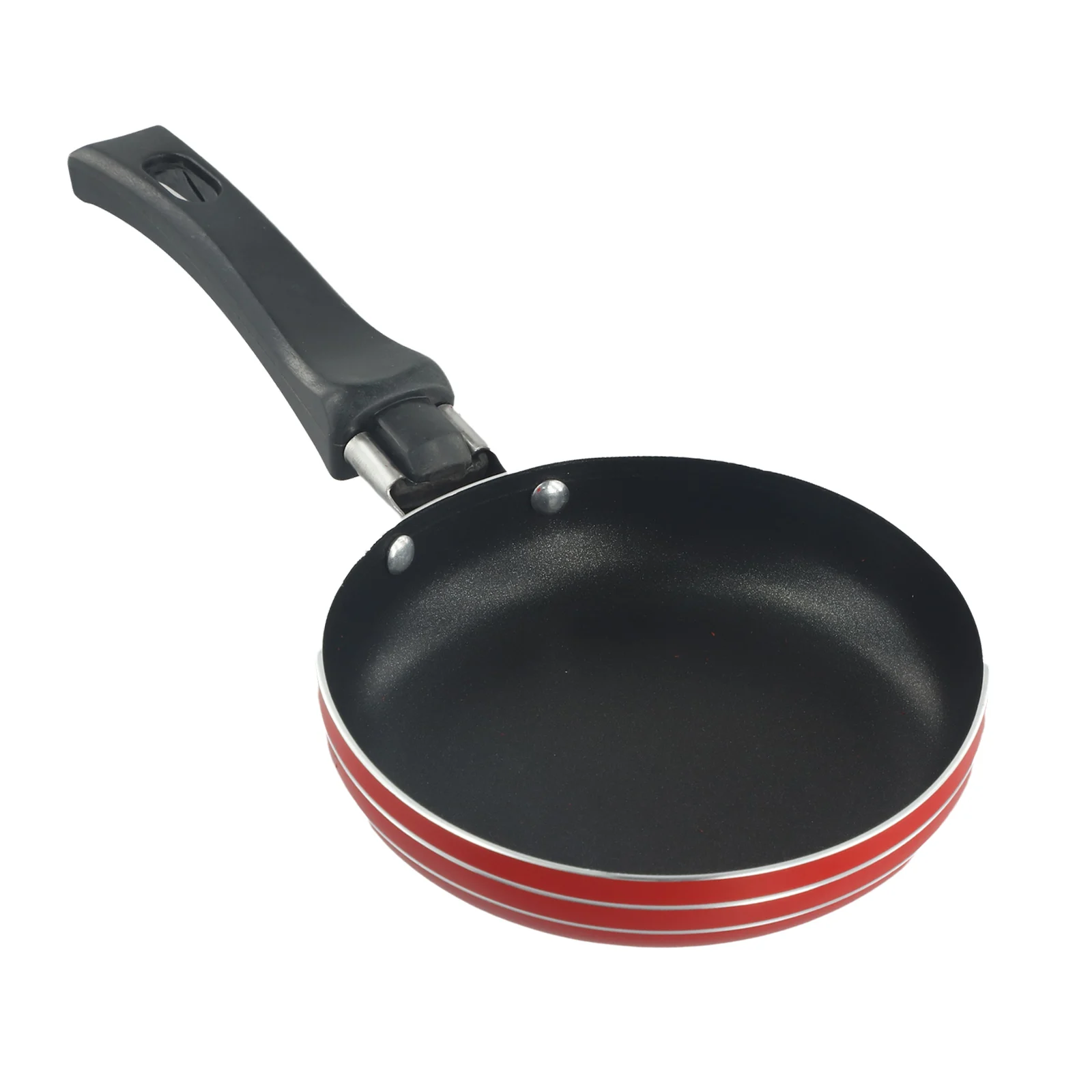 12/14/16/18cm Frying Pan Non-Stick Stainless Steel Frypan Pot Saucepan Steak Cooking Pan Random Color Cookware Kitchen Supplies