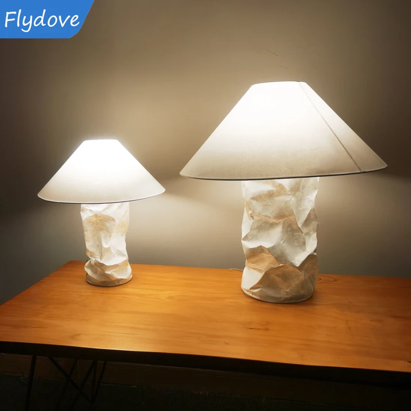 

Nordic Living Room Paper Table Lamp Wabi Sabi Mushroom Light Hotel Bedroom Beside Office Lamp Creative Ambient Art Standing Lamp