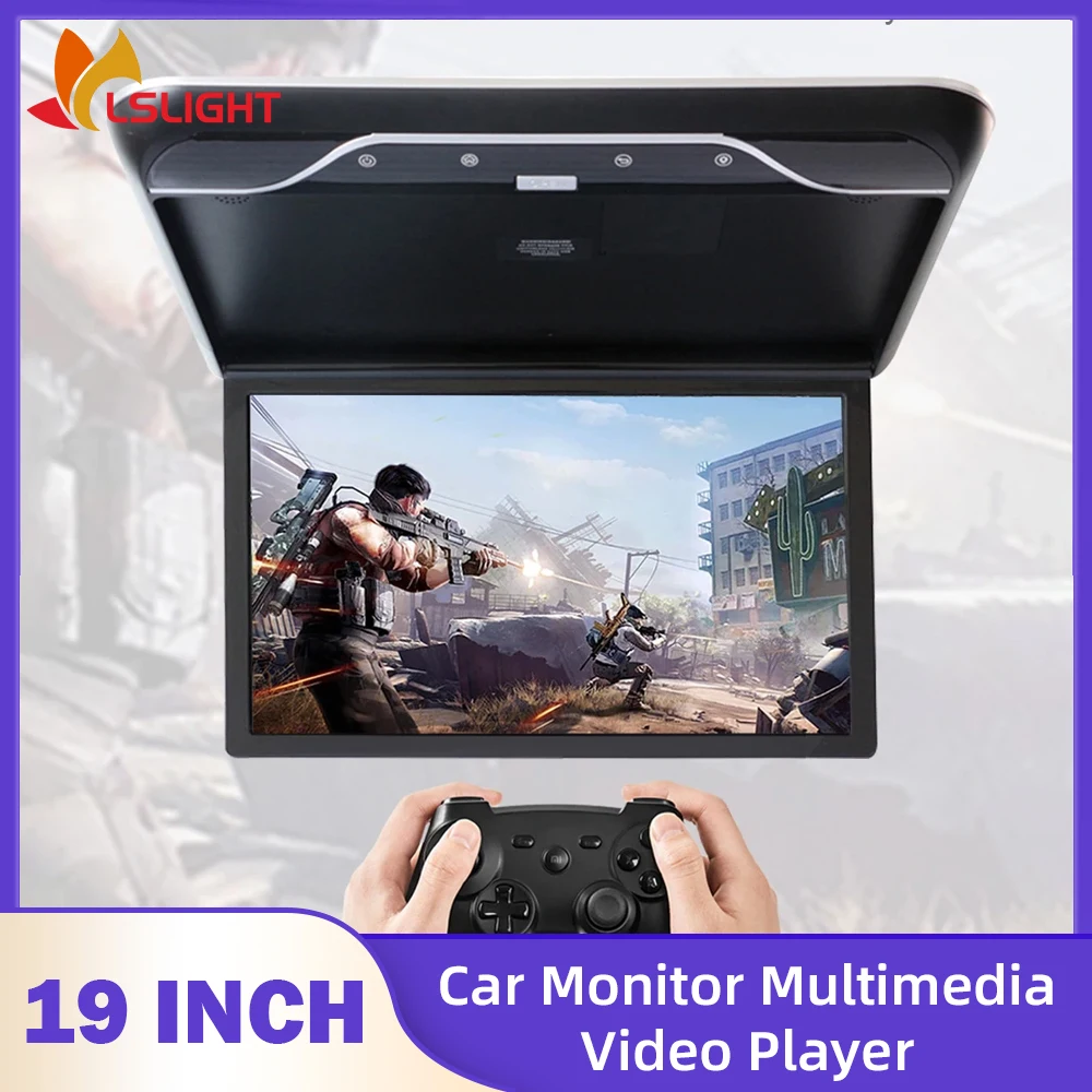 Ceiling Mounted Monitor 19 Inch Car Multimedia Video Player 2+32G 4+64G 1080P HD Roof Display For SUV RV Auto Accessories