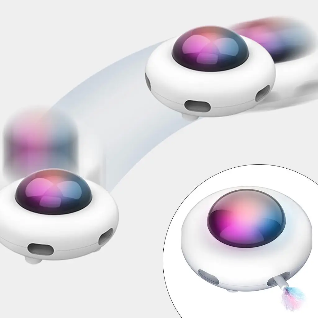 Juguetes interactivos divertidos para gatos, juego de Teaser eléctrico automático de plumas