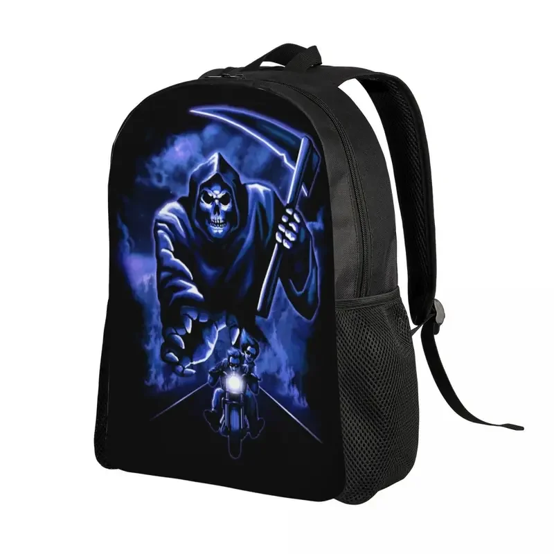 Lucifer Grim Reaper-mochila para ordenador portátil para hombre y mujer, mochila informal para estudiantes universitarios, bolso con calavera aterradora para Halloween