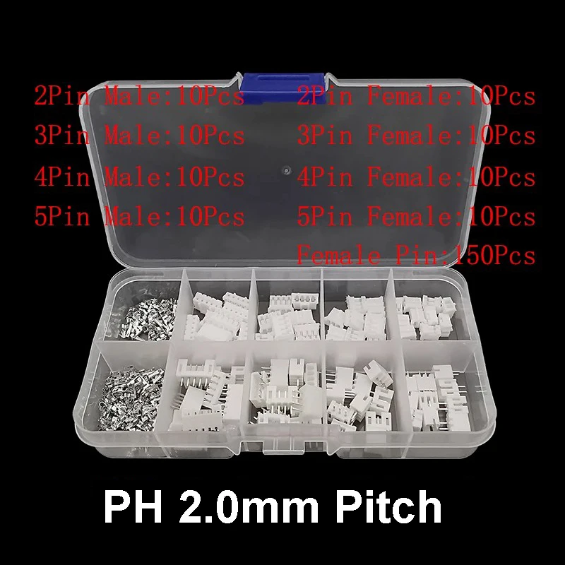 1 Box SH 1,0 MM/JST 1,25 mm/ZH 1,5 mm/PH 2,0 mm/XH2,54 mm/VH 3,96 mm Stecker Buchse Gehäuse Crimp Terminal Connector Kit