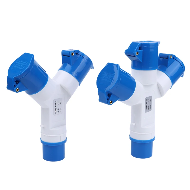 【C】16A 3 Pin 2/3 Way 220V IP44 Waterproof Industrial Field Plug And Wall Socket Male Female Power Electrical Connector