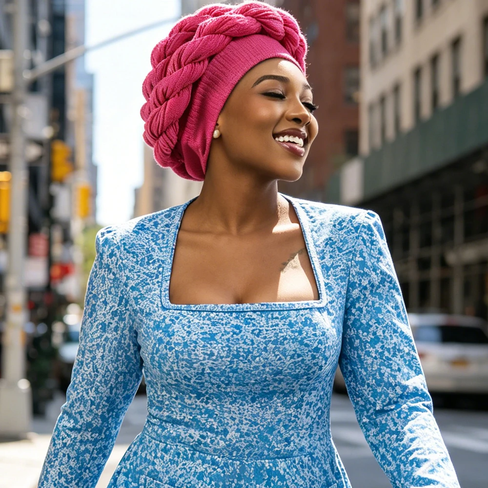 

Women Braids Turban Hijab Hats Twist African Head Wrap Chemo Cap Muslim Hijab Bonnet Beanies Hair Loss Headscarf Turbante Mujer