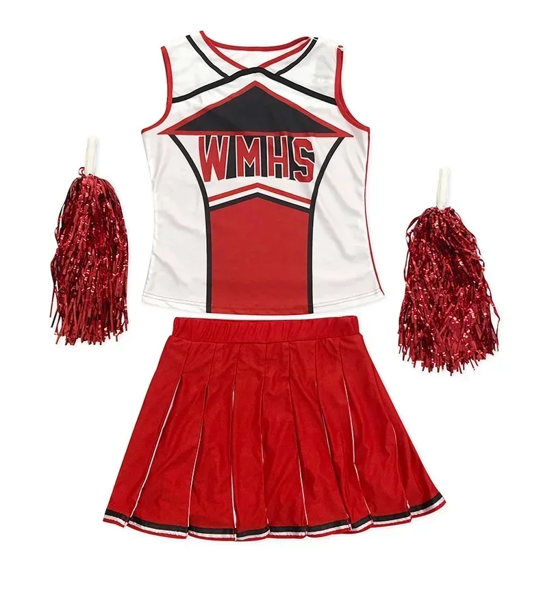 High School Glee Club Girl Cheerleader Costume Glee Style Cheerleading Varsity Cheerleader Cheerios Costume Fancy Dress Uniform