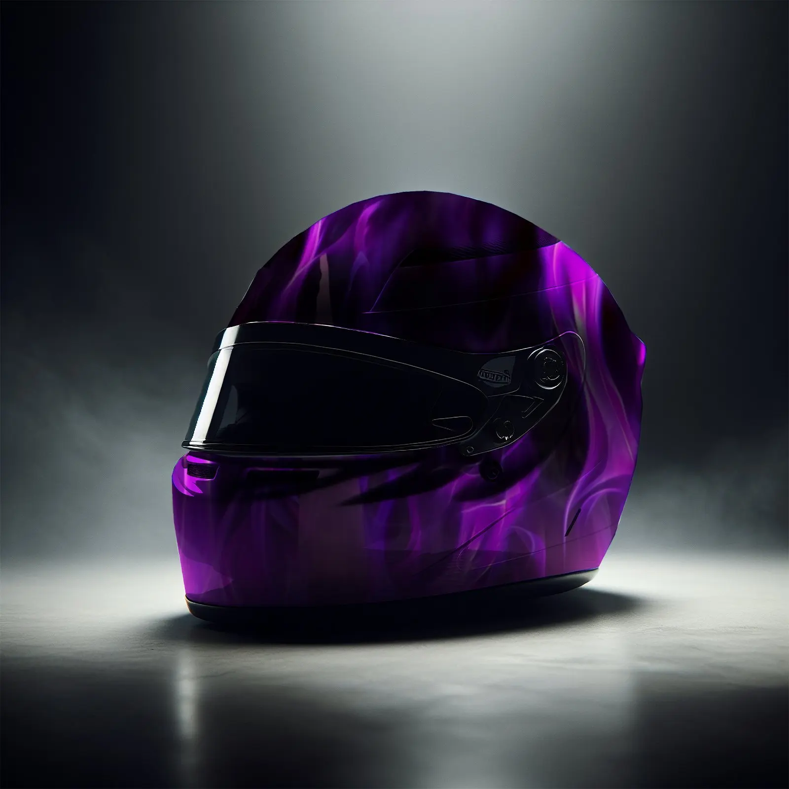Burning Purple Flame Helmet Painting Sticker - Waterproof, Scratch Resistant PVC Patch for Motorcycle Racing Helmet, Artistic Ae view 5