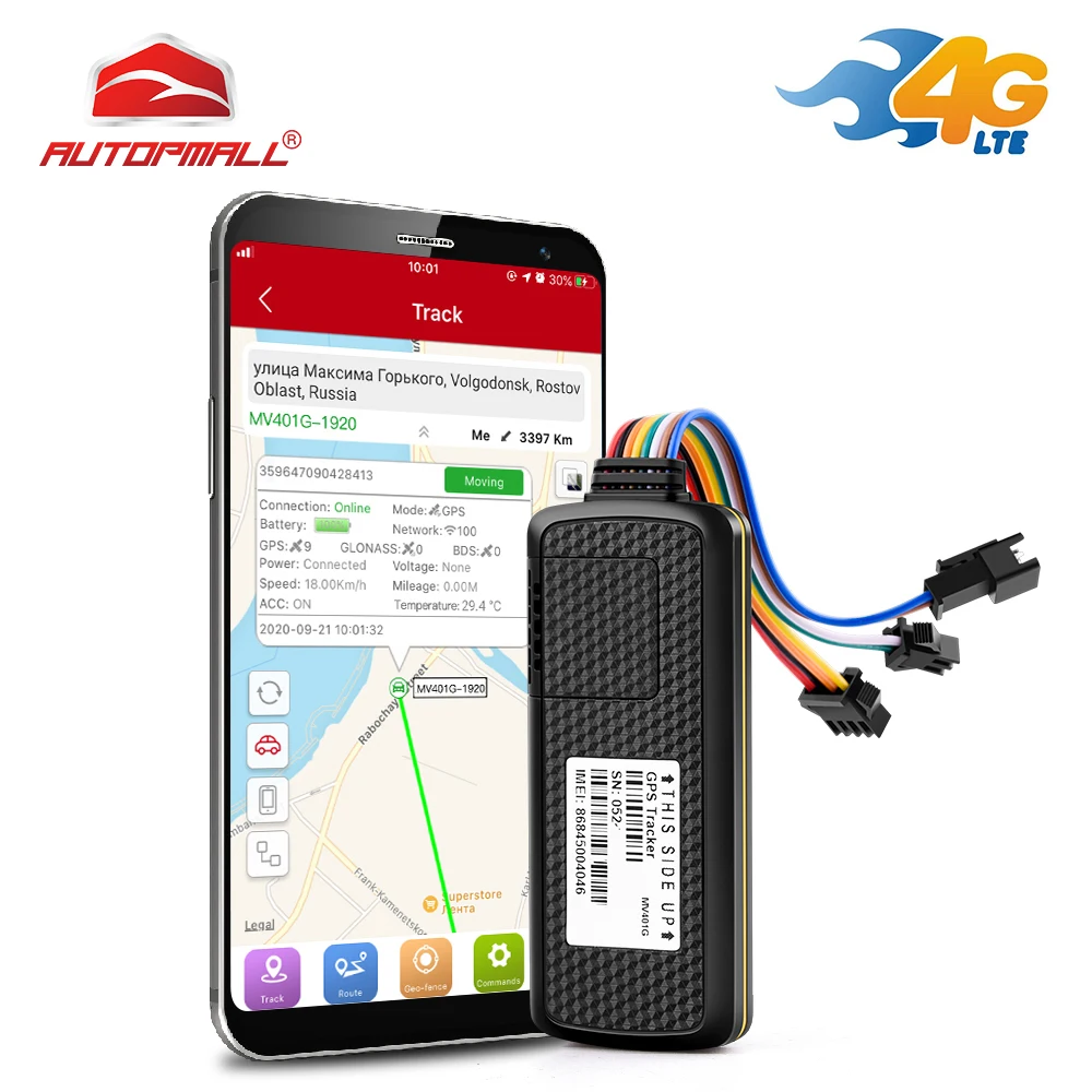 4G мотоциклетное GPS-трекер SOS, сигнализация превышения скорости, отключение топлива, автомобильный GPS-трекер MiCODUS MV401G, водонепроницаемый автомобильный локатор