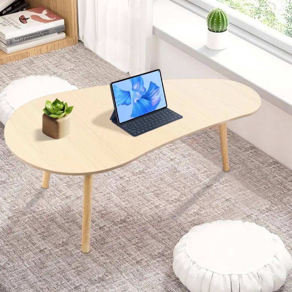

Small Coffee Table, Mid Century Modern Tea Table, Living Room Center Minimalist Display Coffee Table with Mango Shape