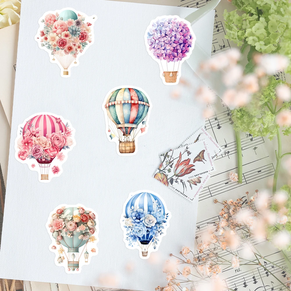 Watercolor Flower Balloon Stickers DIY Kids Gift Decal for Laptop Phone Scrapbook Luggage Decorative Bottle Graffiti Waterproof