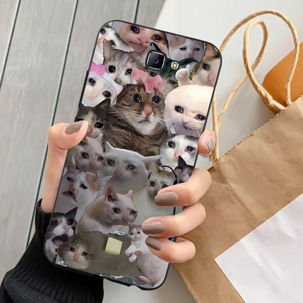 Crying Cat Memes Phone Case For Samsung J 7 plus 7core J7 neo J6 plus prime J6 J4 J5 Mobile Cover