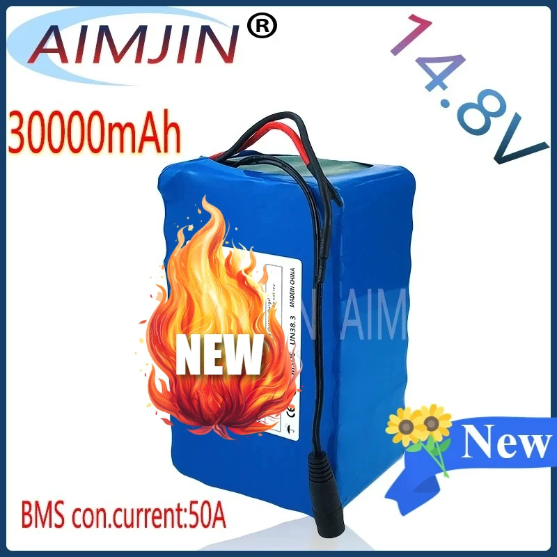 Newly upgraded 18650 4S10P 14.8V 30Ah 444Wh Lithium-ion Power Battery withBMS for Inverter Smart Robot High-power Equipment Etc