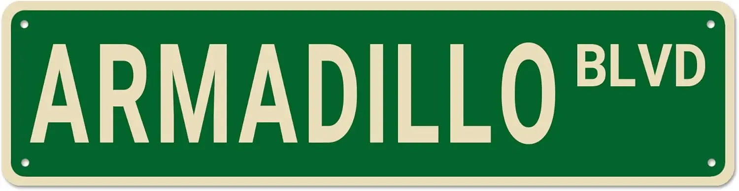 Armadillo BLVD Street Sign, Armadillo Sign Armadillo Decor Armadillo Lover Gift, Funny Wall Decor for Home/Bedroom/Man Cave, Qua