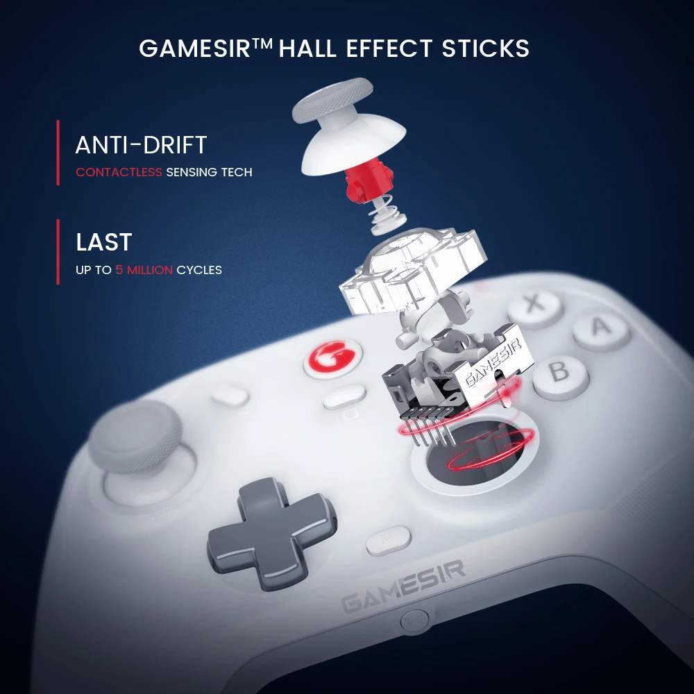 GameSir T4 Cyclone  Wireless Gaming Controller with Hall Effect applies to NS ,PC ,Android & IOS Mobile Phone Gamepad