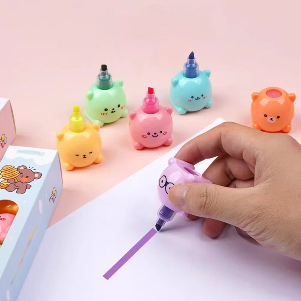 Modeling Bear Highlighter Child Student Scrapbook Marker School Marking Pen 1620X300X300CM Plastic Kawaii Supply