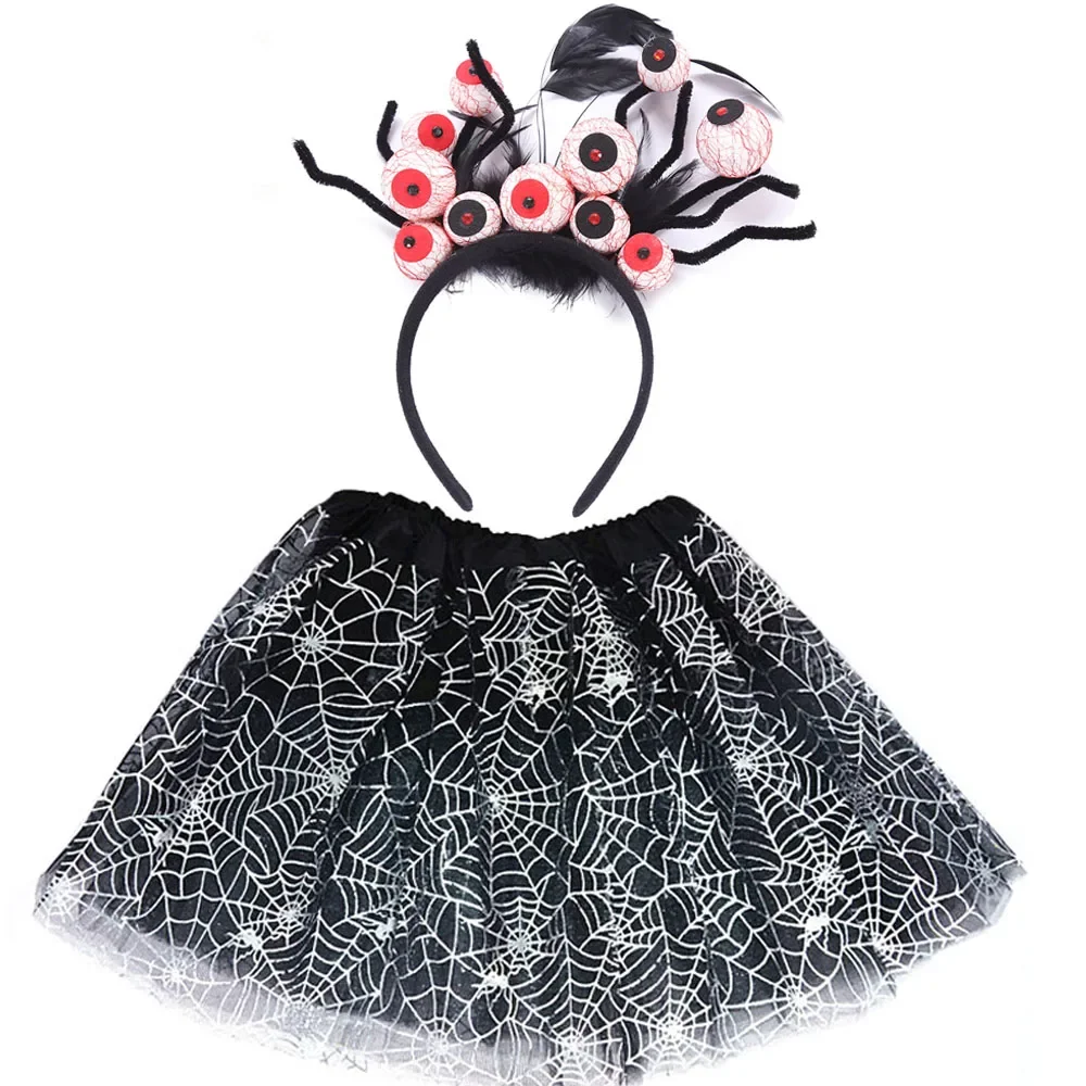 Bambini ragazze donne adulto ragnatela Web Tutu ragnatela gonna strega mago cappello vestito abiti da festa carnevale Halloween Costume pipistrello mantello