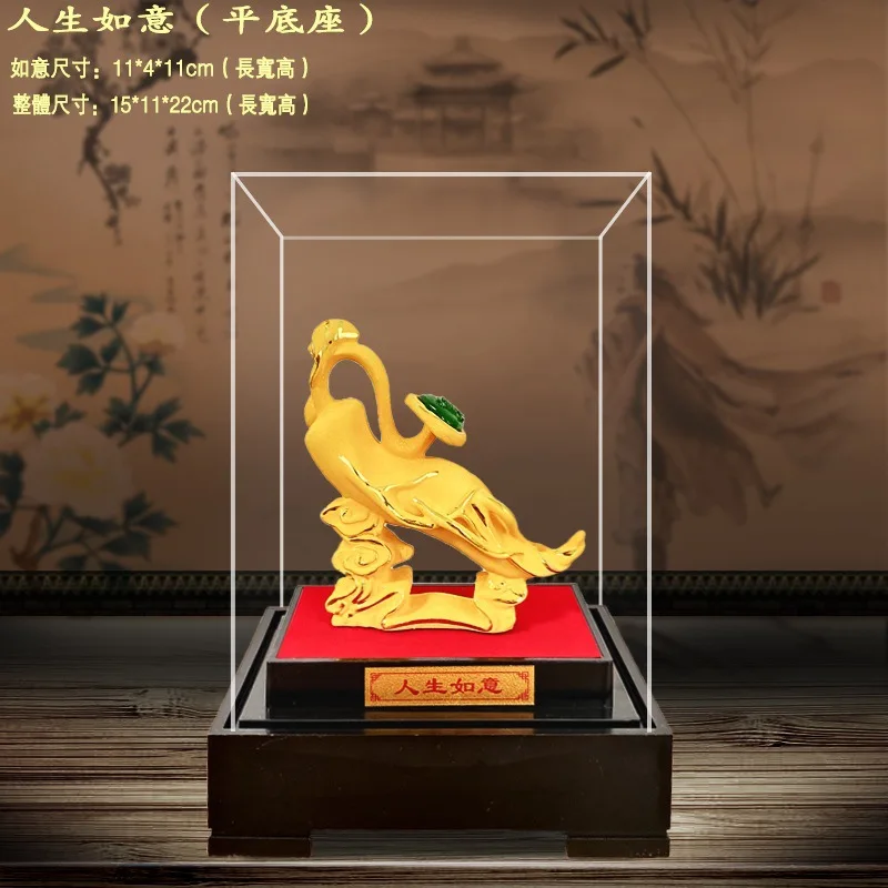 24k 9999 gold "Life's Wish Fulfillment" ornament, a business gift for insurance companies, sales stores, store openings, and hou