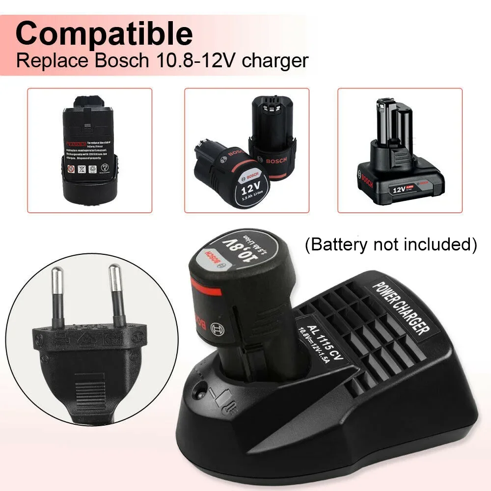 AC 100-240V 50/60Hz AL1115CV Battery Charger For Bosch 10.8V/12V BAT411 BAT412A Li-ion Batteries Power Tool Battery Chargers