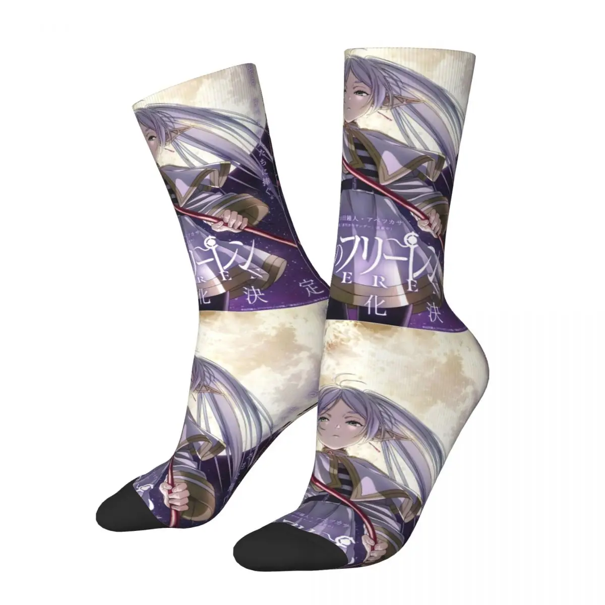 

Crazy Design Sousou No Frieren The Slayer Football Socks Polyester Long Socks for Women Men