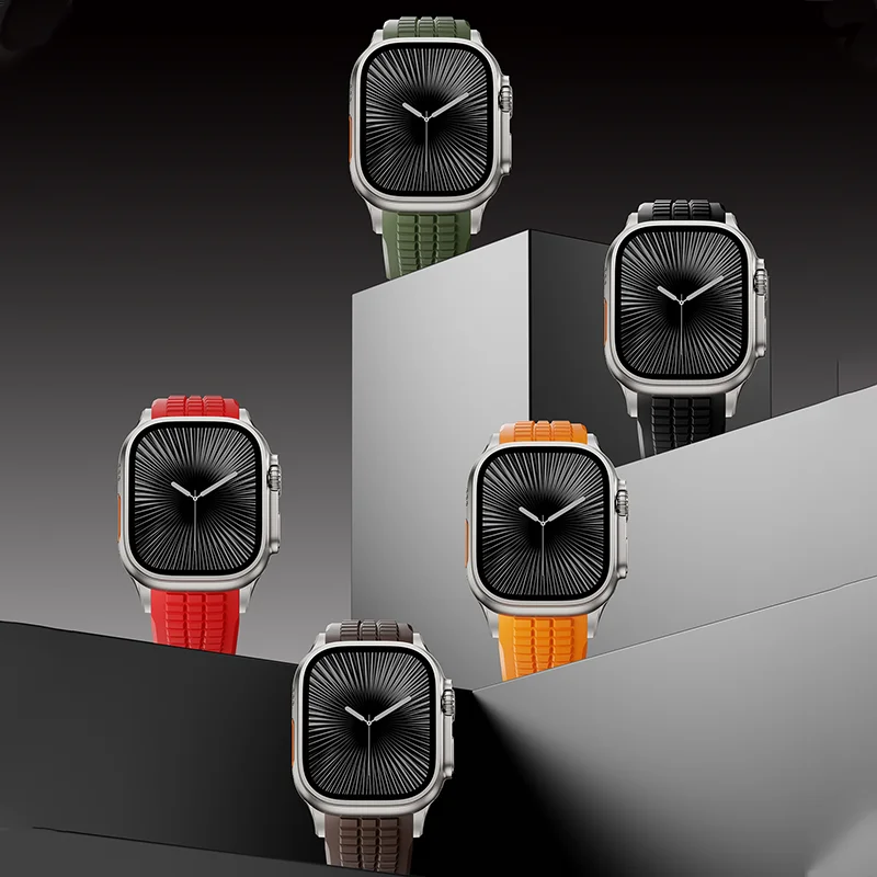 Silikon-Sportarmband für Apple Watch Ultra 2/1 49mm Serie 10 9 8 7 46mm 45mm 44mm Gummiband für IWatch 6 5 4 3 42mm Armband