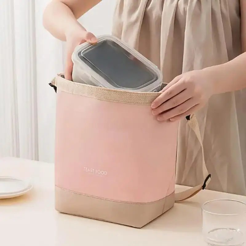 กระเป๋าใส่อาหารกลางวัน กล่องอาหารกลางวันแบบสดใหม่ กระเป๋าเก็บความเย็นแบบกันรั่ว ภาชนะใส่อาหารกลางวัน กระเป๋าใส่อาหารกลางวัน สำหรับทำงาน สำนักงาน ปิกนิก ท่องเที่ยว