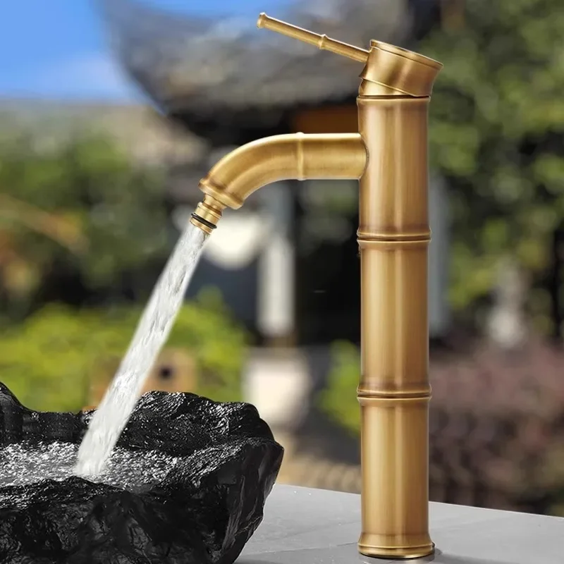 Outdoor faucet antifreeze courtyard single cold all copper wash basin stone basin garden villa outdoor antifreeze crack faucet