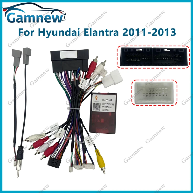 16PIN Car Radio Cable Power Wire Harness Adapter Canbus Box Decoder For Hyundai Elantra Avante Santa Fe HY-SS-04