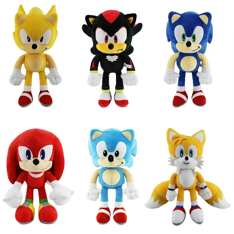 **30CM High quality Sonic Plush Toy The Hedgehog Sonic Knuckles Tails Cute Cartoon Soft Stuffed Doll Birthday Gift for Children