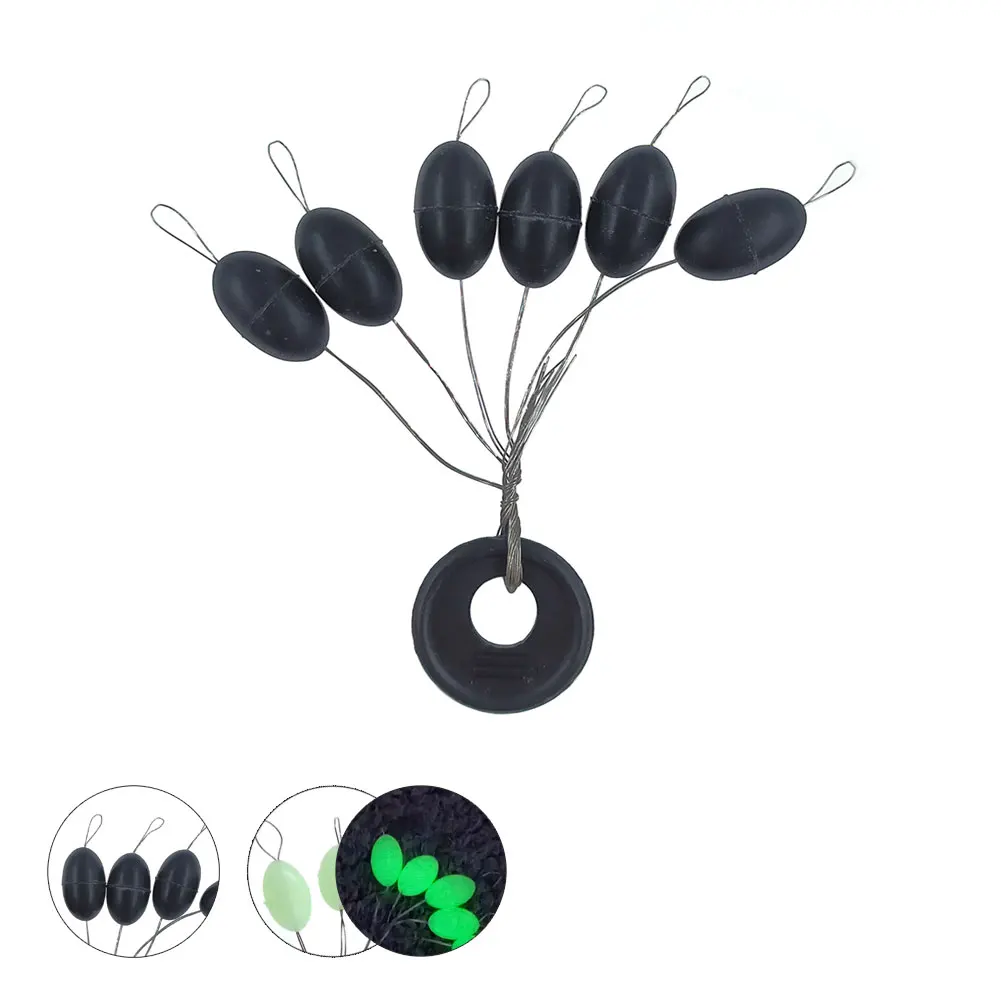 INFOF 10 groups/set 6th Extra Large Black Rubber Stopper Weight Stoppers S/M/L Oval Float Fishing Bobber Space Bean