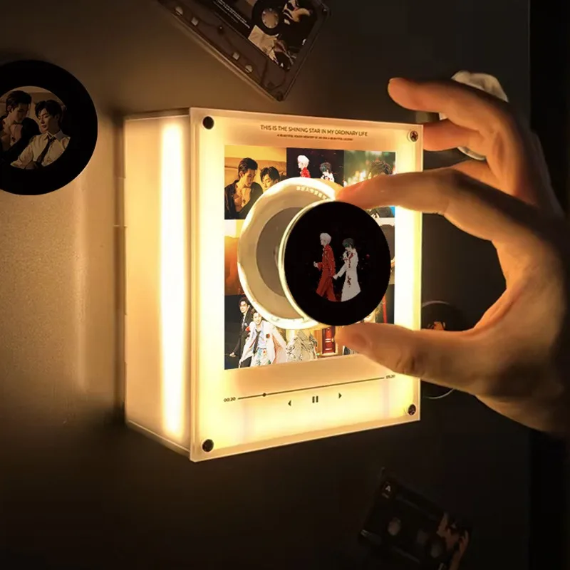 IN STOCK NFC Sensing Song Player With 9 empty discs&Night Light Automatic Singing Refrigerator Magnetic Rotary Disc Machine Gift