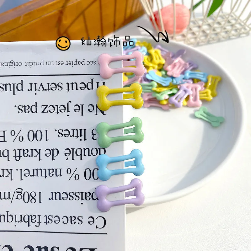 5/10/20pcs Dog Hair Clips Multicolor Barrettes Small Bone Snap Hair Clips for Dog Cat Pet Grooming Bows Pet Hair Accessories