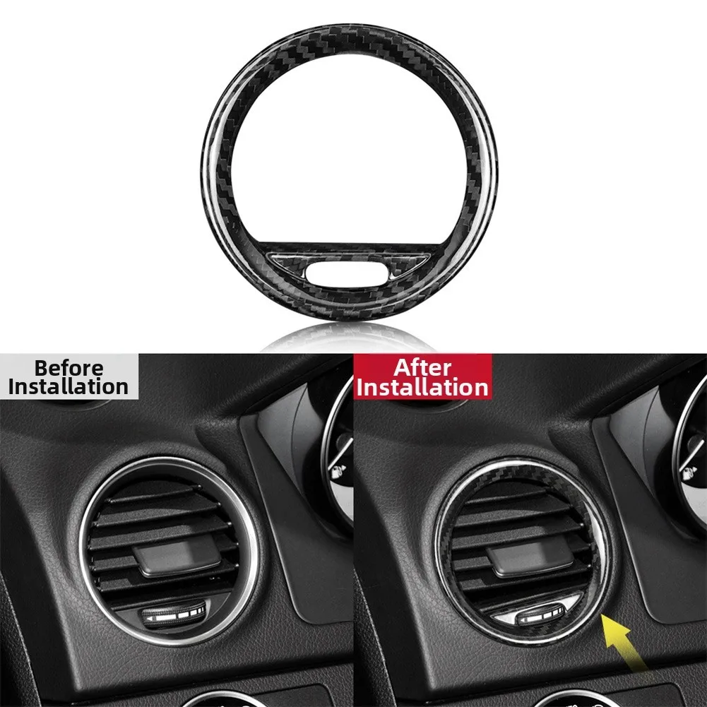 

Car A/C Vent Trim Frame Carbon Fiber Decorative Ring Trim For FIAT For 500 For ABARTH 2012-2019 Interior Accessories