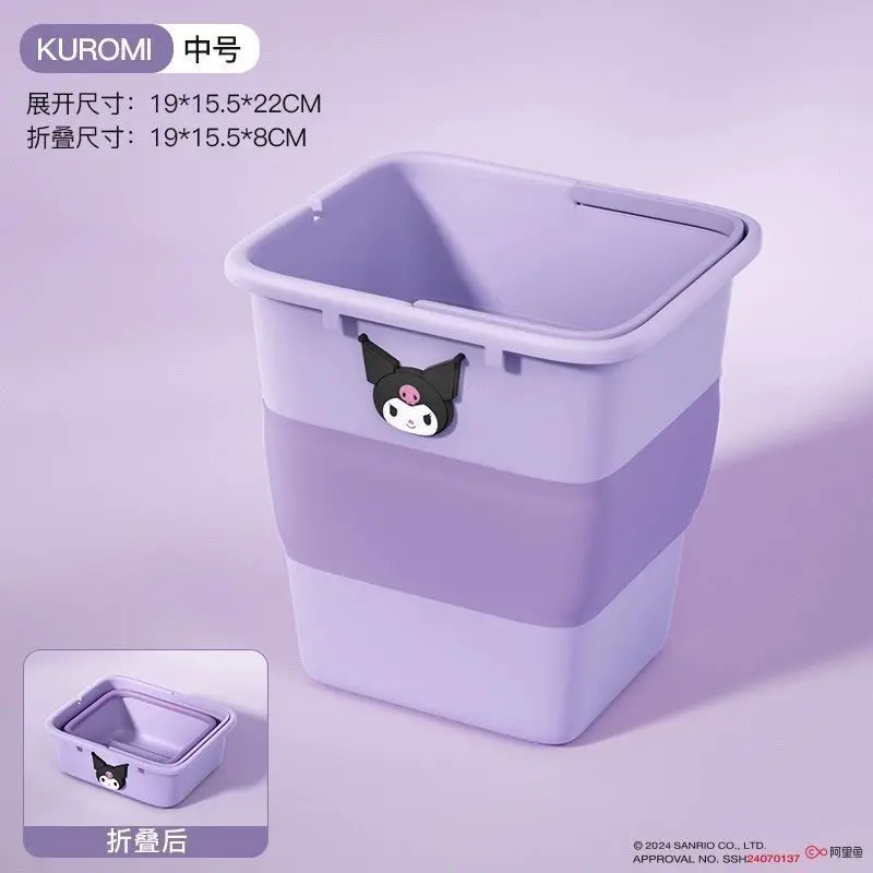 Kawai Sanrio Tempat Sampah Mobil Melodykuromi Saya Lipat Barel Penyimpanan Tahan Air Genggam Penyimpanan Payung Lucu Luar Ruangan Portabel