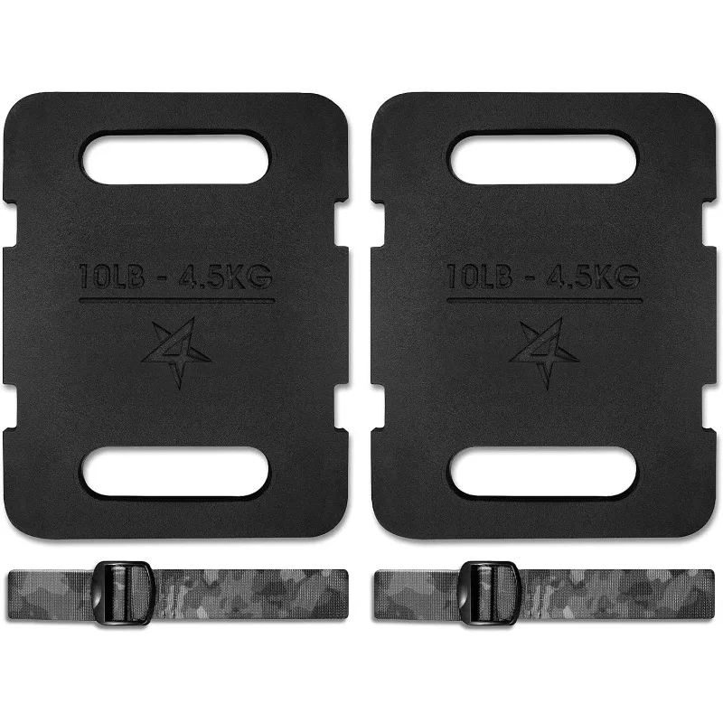 

Adjustable Ruck Plate with Straps for Rucking, Swings, Squat & Strength Training - Multiple Weights: 10LB to 40LB