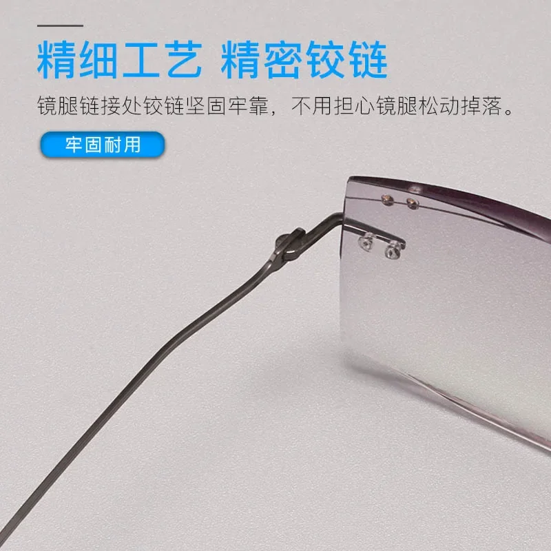 نظارات قراءة جديدة بحافة قطع ماسية مضادة للضوء الأزرق مصنوعة من مادة التيتانيوم النقية، خفيفة الوزن ومريحة